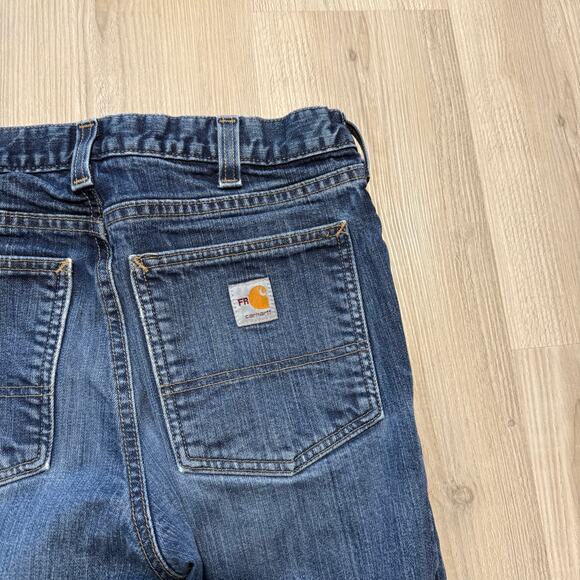 Men's Carhartt FR Flame Resistant Blue Denim Rugged Wear Work Jeans Sz 33 x 32 - Picture 6 of 6